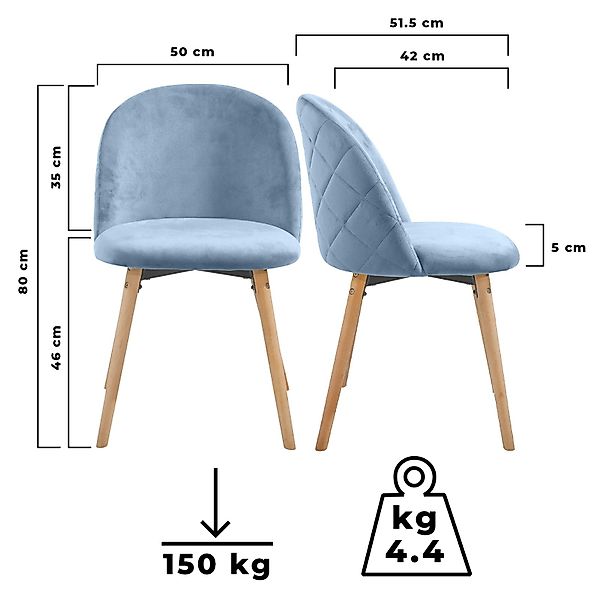 MIADOMODO Esszimmerstuhl -Farbwahl, 2/4/6/8Set, Gepolstert, Beine günstig online kaufen