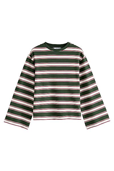 Next Langarmshirt Gestreiftes Langarmhemd, Kurzgröße (1-tlg) günstig online kaufen