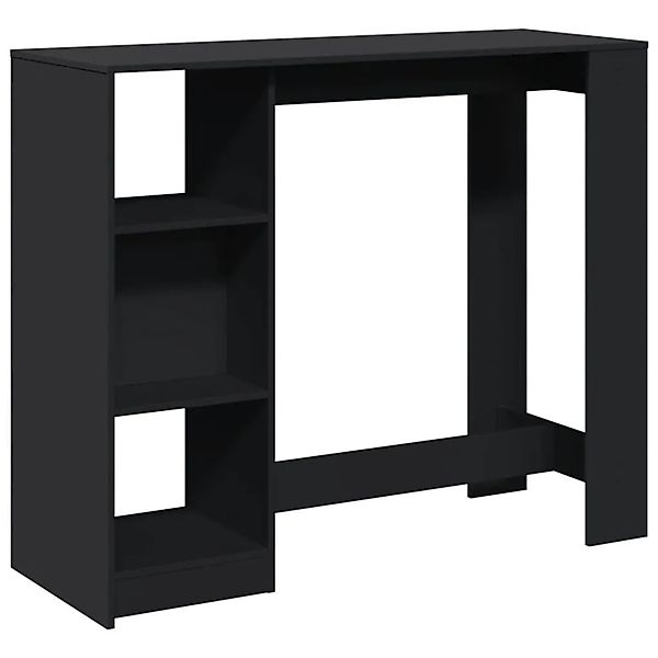 vidaXL Bartisch mit Regal Schwarz 124x46x103,5 cm Holzwerkstoff 854392 günstig online kaufen