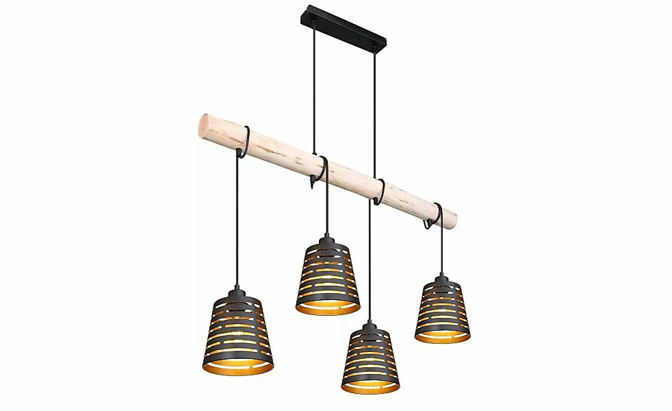Hängeleuchte Ablona, Länge 85 cm, schwarz/goldfarben, Metall günstig online kaufen