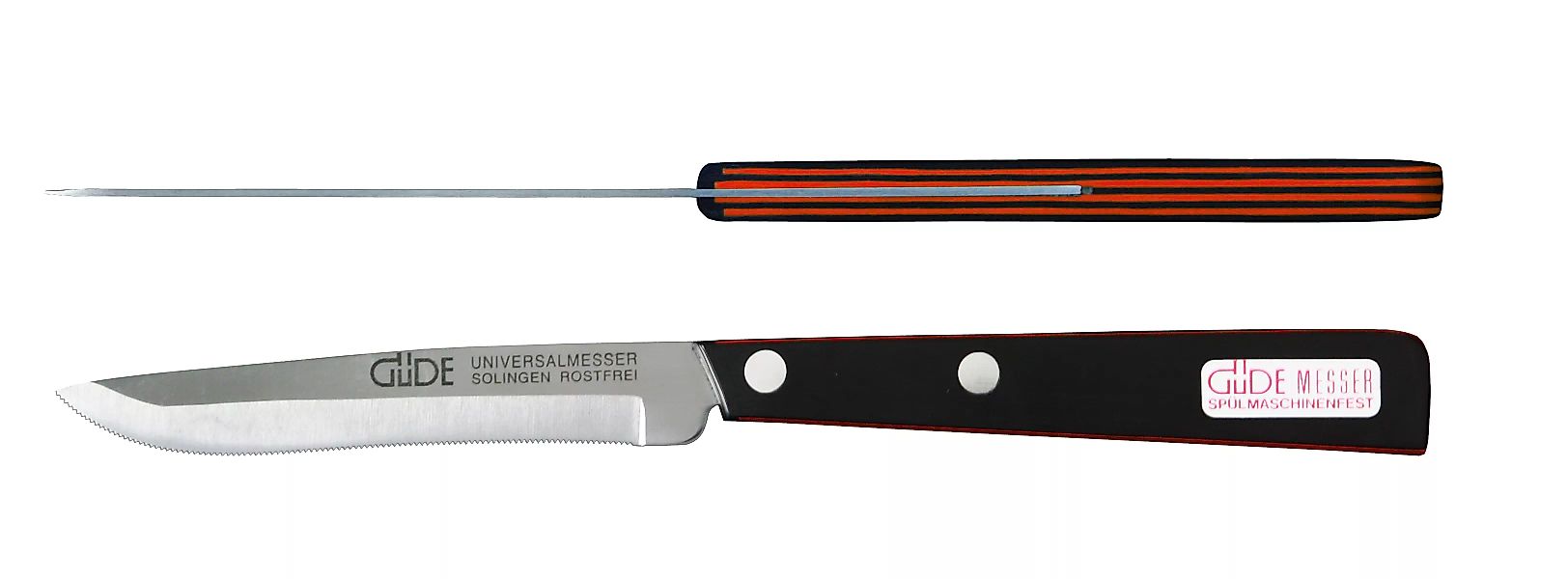 Güde Universalmesser 10 cm - Edelstahl - schwarz-rotem Griff günstig online kaufen