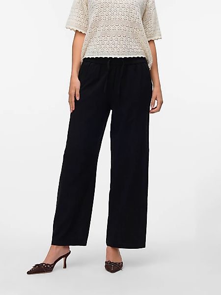 Vero Moda Schlupfhose "VMCAIA MW WIDE PANT WVN NOOS", mit Leinen günstig online kaufen