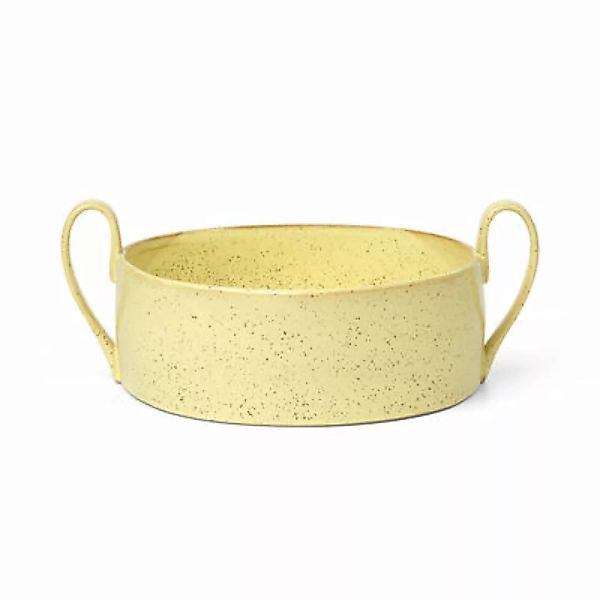Schale Flow keramik gelb / Ø 25 cm - Porzellan - Ferm Living - Gelb günstig online kaufen