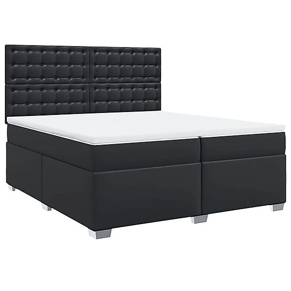 vidaXL Boxspringbett mit Matratze Schwarz 200x200 cm Kunstleder 3293036 günstig online kaufen