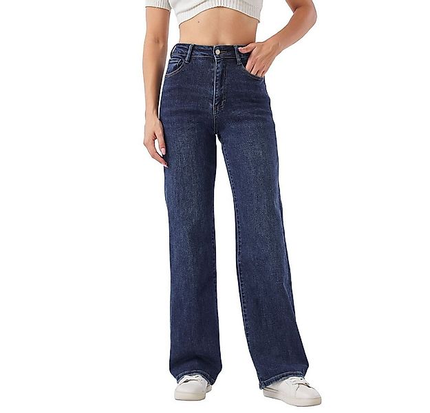 Ital-Design Weite Jeans Damen Freizeit (91279898) Used-Look Stretch High Wa günstig online kaufen
