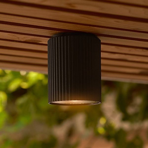 Deckenleuchte Kyklop Ripple, schwarz, Aluminium, GU10 günstig online kaufen