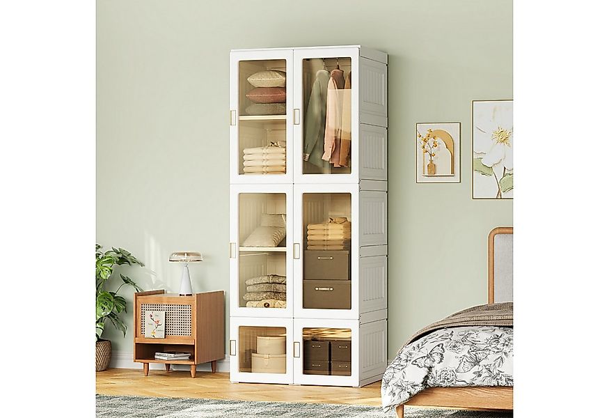 NMCXXO Kleiderschrank Modularer Kleiderschrank mit Türen & Stauraum Mehrzwe günstig online kaufen