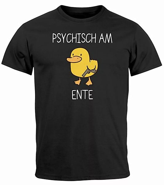 MoonWorks Print-Shirt Herren T-Shirt Psychisch am Ente Messer Witz Wortspie günstig online kaufen