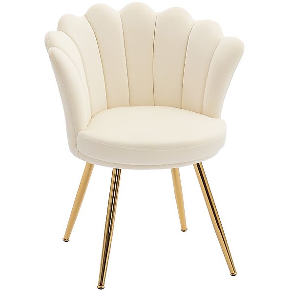 HOMCOM Muschelsessel Schminkstuhl Samt-Sessel Wohnzimmerstuhl mit goldfarbe günstig online kaufen