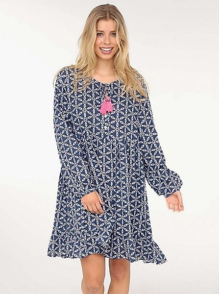 Zwillingsherz Sommerkleid "Stargazing" mit Muster, langen Ärmeln und Tassel günstig online kaufen
