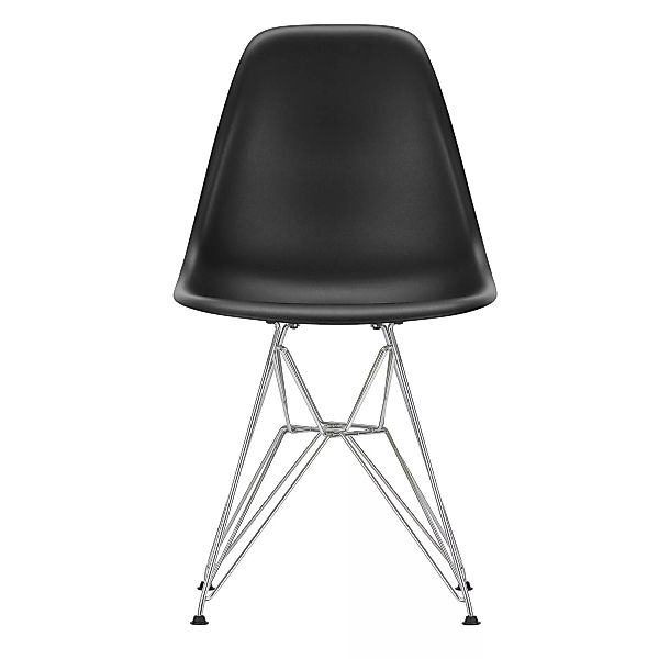 Vitra - Eames Plastic Side Chair DSR Gestell verchromt - tiefschwarz/Sitzfl günstig online kaufen