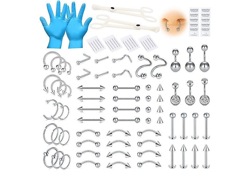 AVYRING Piercing-Set Piercing Set 99 Stück 14G 16G 18G 20G Nadeln Werkzeuge günstig online kaufen
