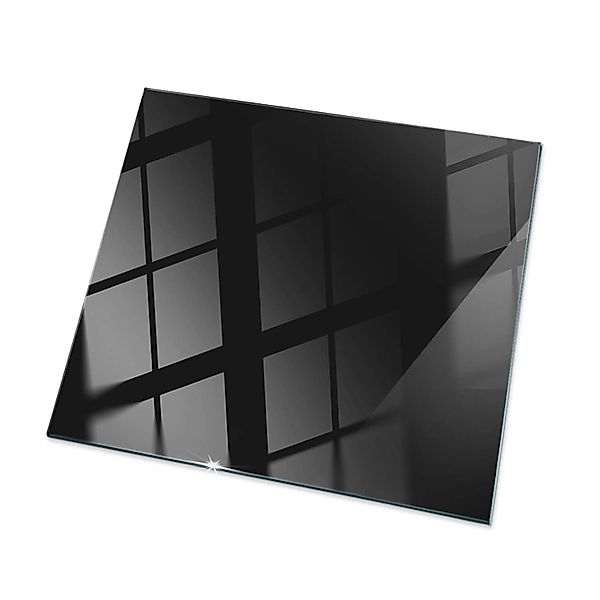 Tulup Tischplatte Farbe Schwarz Glatt Glas für Tischplatte 50x50 cm Schwarz günstig online kaufen
