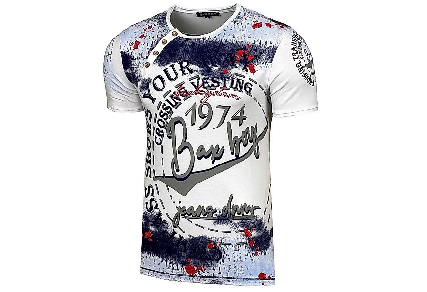 Baxboy T-Shirt Baxboy Herren Verwaschen Vintage Used Look Rundhals T-Shirt günstig online kaufen