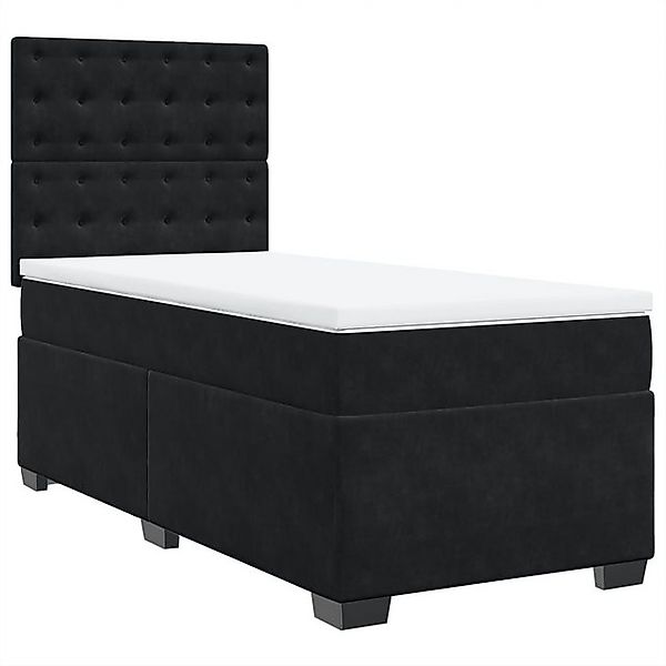 vidaXL Bett Boxspringbett mit Matratze Schwarz 90x200 cm Samt günstig online kaufen