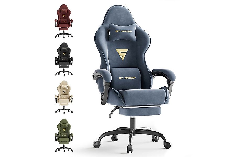 Ferghana Gaming-Stuhl Gaming-Stuhl: Kopfstütze, Lendenkissen, Armlehnen, Fu günstig online kaufen