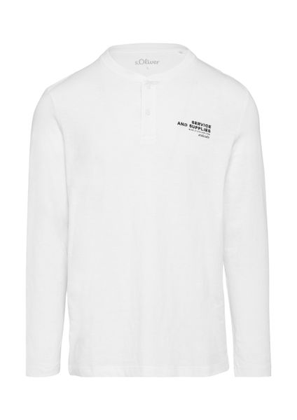 s.Oliver Langarmshirt T-Shirt Henley-Shirt mit Flammgarnstruktur günstig online kaufen