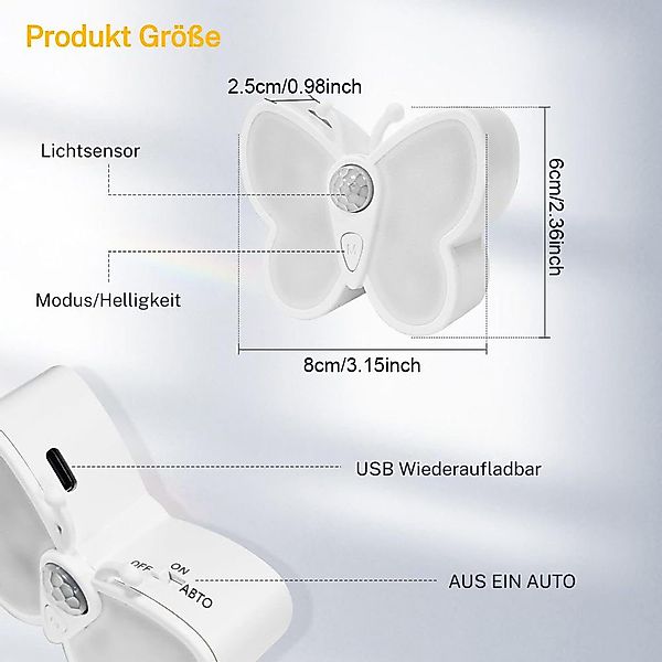 PRIISF LED Schreibtischlampe Bewegungsmelder Nachtlicht LED günstig online kaufen