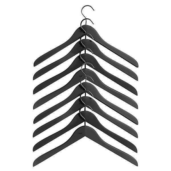 HAY - Soft Coat Slim Kleiderbügel Set 8-teilig - schwarz/BxHxT 44x27x1cm günstig online kaufen