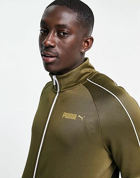 PUMA – Suede – Trainingsjacke in Grün günstig online kaufen