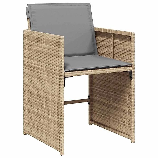 vidaXL Gartenstühle mit Kissen 4 Stk Beigemischung Poly Rattan 364989 günstig online kaufen