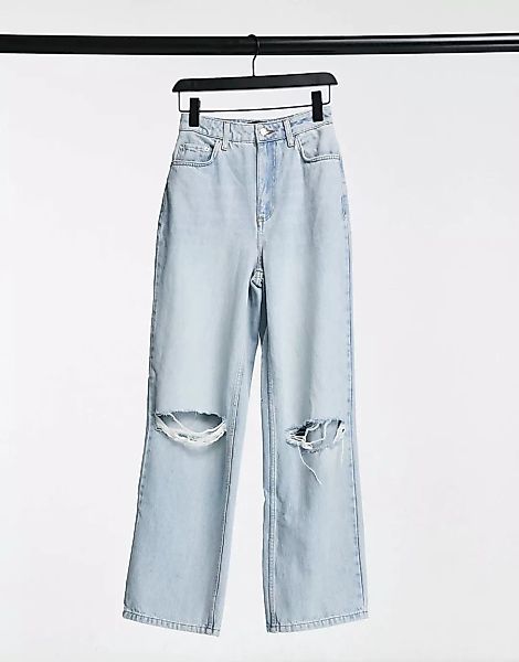 ASOS DESIGN – Hourglass – Legere Dad Jeans mit Zierrissen und hohem Bund in günstig online kaufen