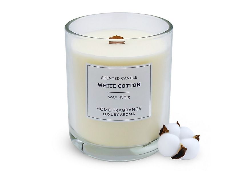 Spetebo Duftkerze Duftkerze im Glas 13 cm - White Cotton Duft (Anzahl, 1-tl günstig online kaufen