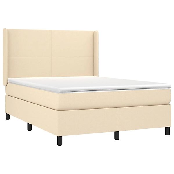 vidaXL Boxspringbett mit Matratze & LED Creme 140x190 cm Stoff 3138154 günstig online kaufen