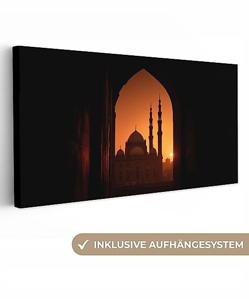 OneMillionCanvasses® Leinwandbild Panorama Moschee - Orangefarbener günstig online kaufen