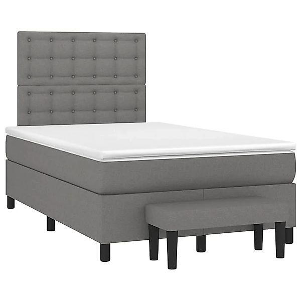 vidaXL Boxspringbett mit Matratze Dunkelgrau 120x190 cm Stoff 3270384 günstig online kaufen