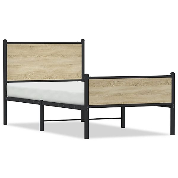 vidaXL Metallbett ohne Matratze Sonoma-Eiche 90x200 cm 4007897 günstig online kaufen