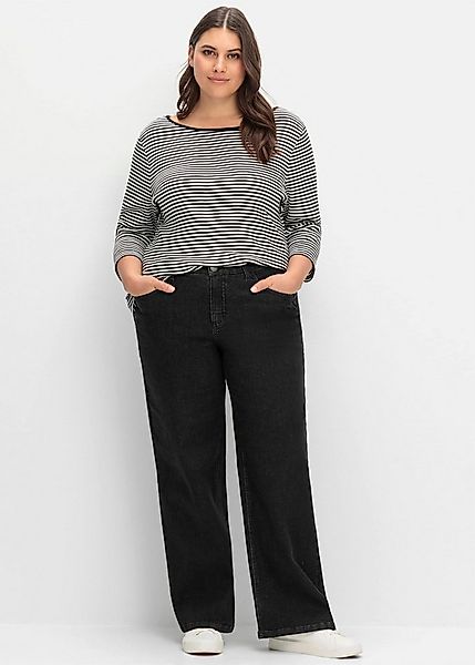 Sheego Bequeme Jeans Weite Jeans ELLA für kräftige Oberschenkel und Waden günstig online kaufen