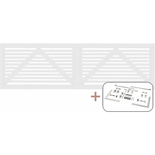 Doppeltor Tokyo Nadelholz Weiß 300 cm x 90 cm günstig online kaufen