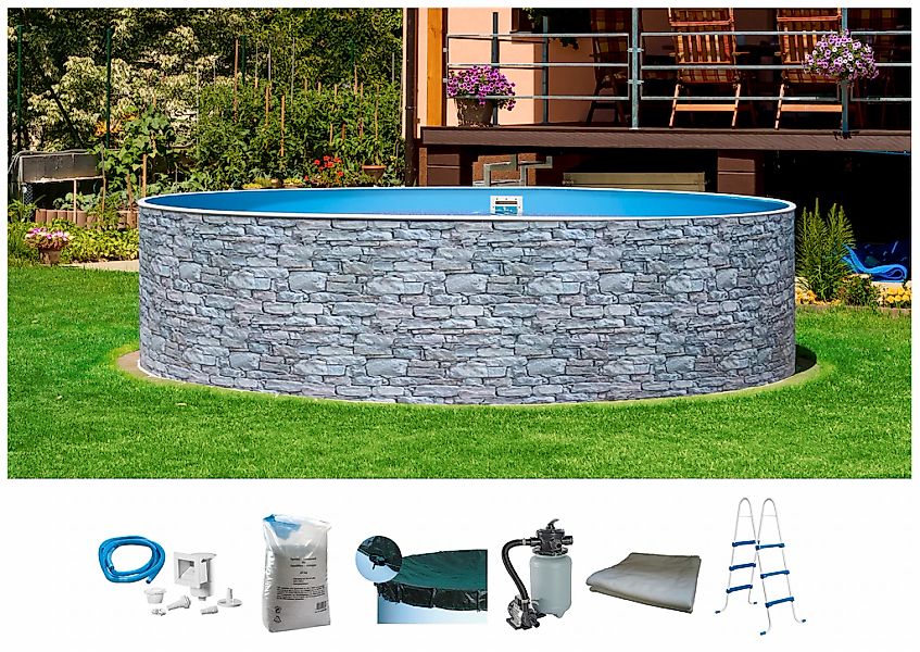 my POOL BWT Rundpool "STONE 2" Steindekor, in verschiedenen Farben günstig online kaufen
