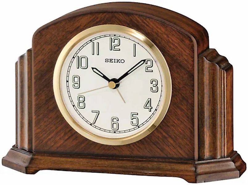 Seiko Tischuhr »QXE043B«, Wohnzimmer, Esszimmer, Holz, nussbaumfarben günstig online kaufen