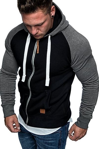 Amaci&Sons Kapuzenpullover EL CAJON Sweatjacke Herren Basic Kontrast Sweatj günstig online kaufen