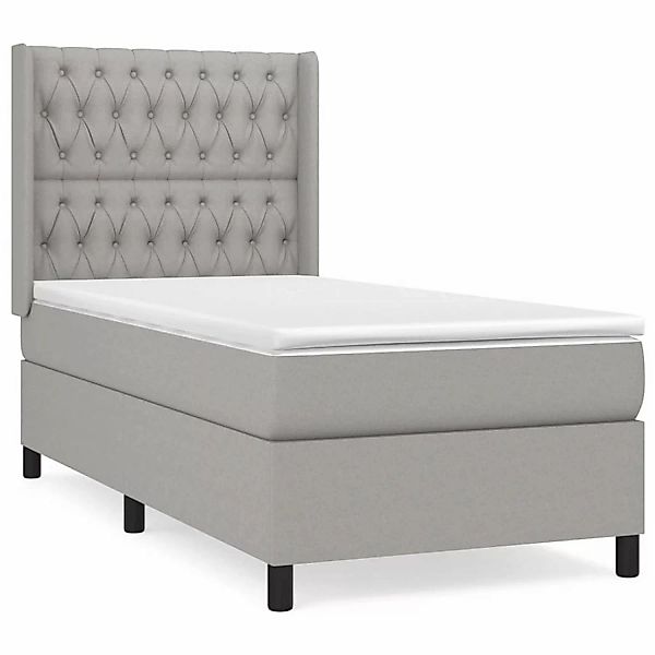 vidaXL Boxspringbett mit Matratze Hellgrau 90x190 cm Stoff1380145 günstig online kaufen