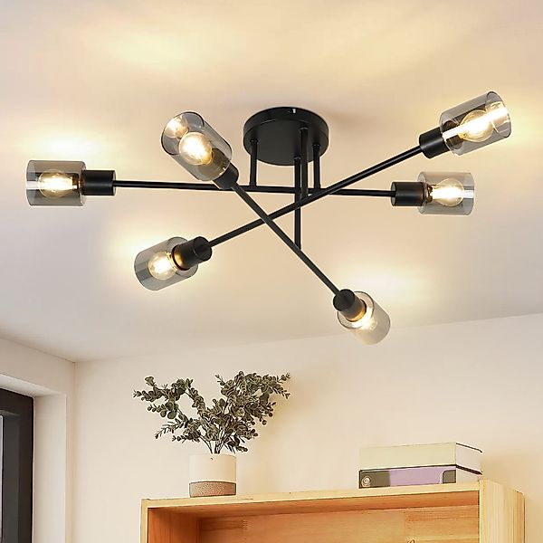 Nettlife Deckenstrahler Vintage Schwarz Glas E14 günstig online kaufen
