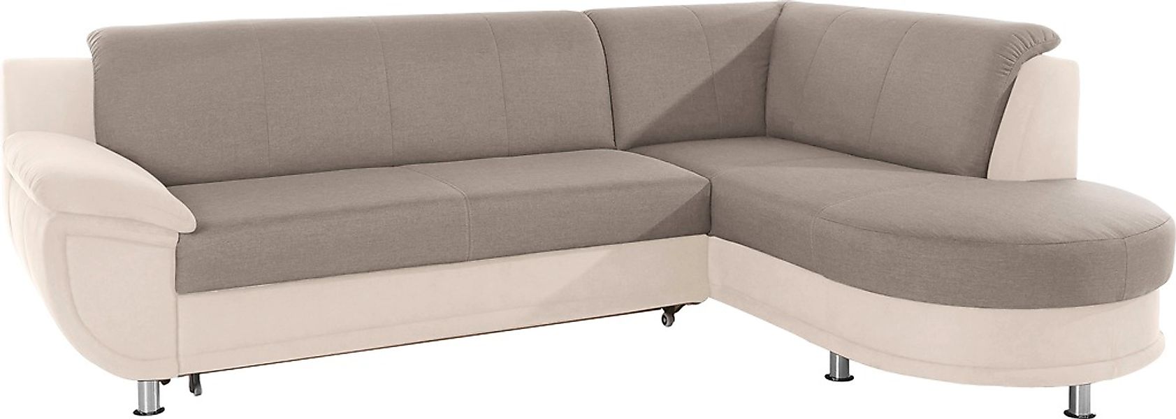 TRENDMANUFAKTUR Ecksofa »Rondo 3, zeitlos und bequem, Materialmix, breite A günstig online kaufen