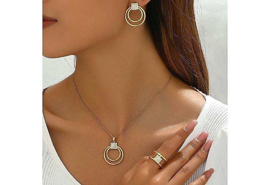 trends for living Schmuckset Zartes goldenes Ketten-Set bestehend aus Halsk günstig online kaufen