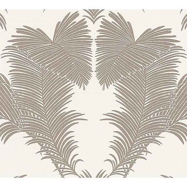 A.S. Création Vliestapete Design Dschungel Palmentapete Weiß-Beige Glänzend günstig online kaufen