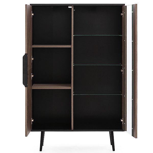 Lomadox Highboard PRETORIA-132, Highboard, Vitrinenschrank, graphit günstig online kaufen