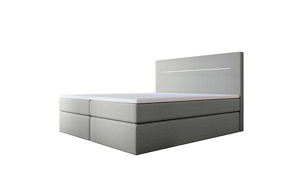 Luxusbetten24 Boxspringbett Sejour Bouclé, mit LED-Beleuchtung und Stauraum günstig online kaufen
