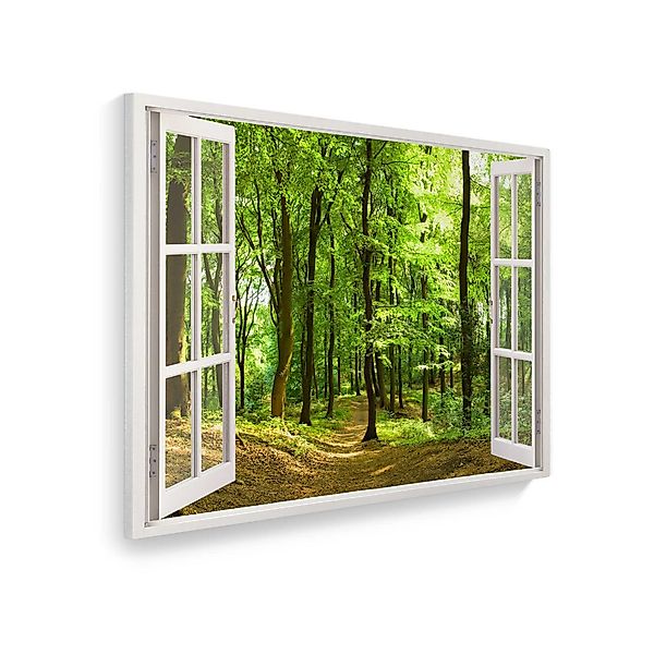 WallSpirit Leinwandbild "Fenster mit Aussicht", Wald, günstig online kaufen