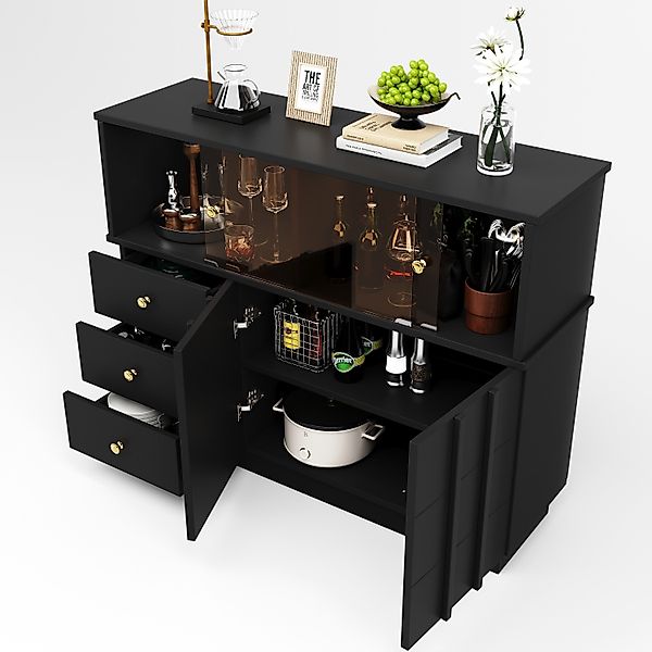 HAUSS SPOLE Sideboard Küchenschrank mit Glastüren günstig online kaufen