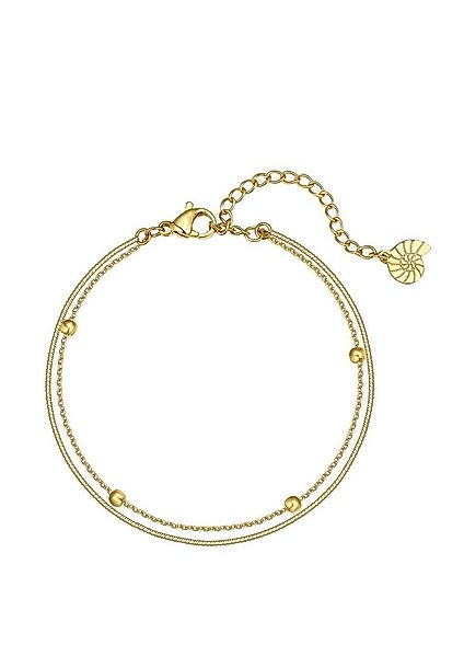 Hey Happiness Edelstahlarmband Damen Layer Kugeln, Kettchen 18K Gold Roségo günstig online kaufen
