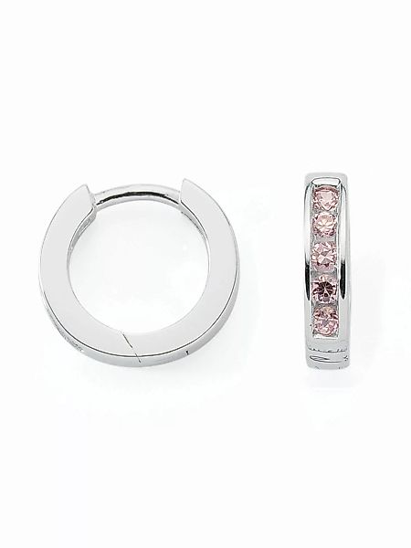 Adelia´s Paar Ohrhänger "925 Silber Ohrringe Creolen mit Zirkonia Ø 12,2 mm günstig online kaufen