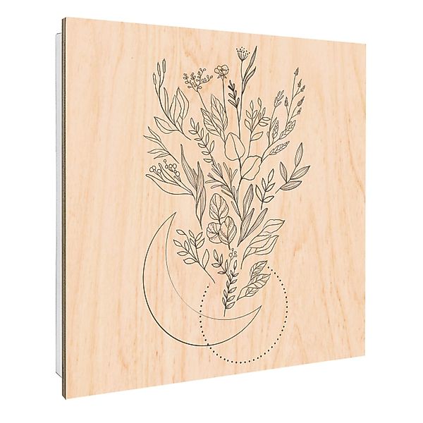 Banjado Schlüsselkasten mit Holzfront 30x30cm Weiß Scharnier Links 50 Haken günstig online kaufen