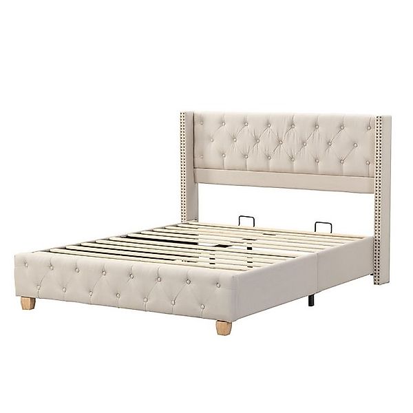 Gotagee Polsterbett Doppelbett Lattenrost Einzelbett Jugendbett Beige Leine günstig online kaufen