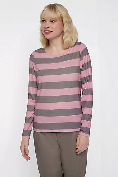 Gina Laura Rundhalsshirt Shirt Identity Streifen Rundhals Langarm günstig online kaufen